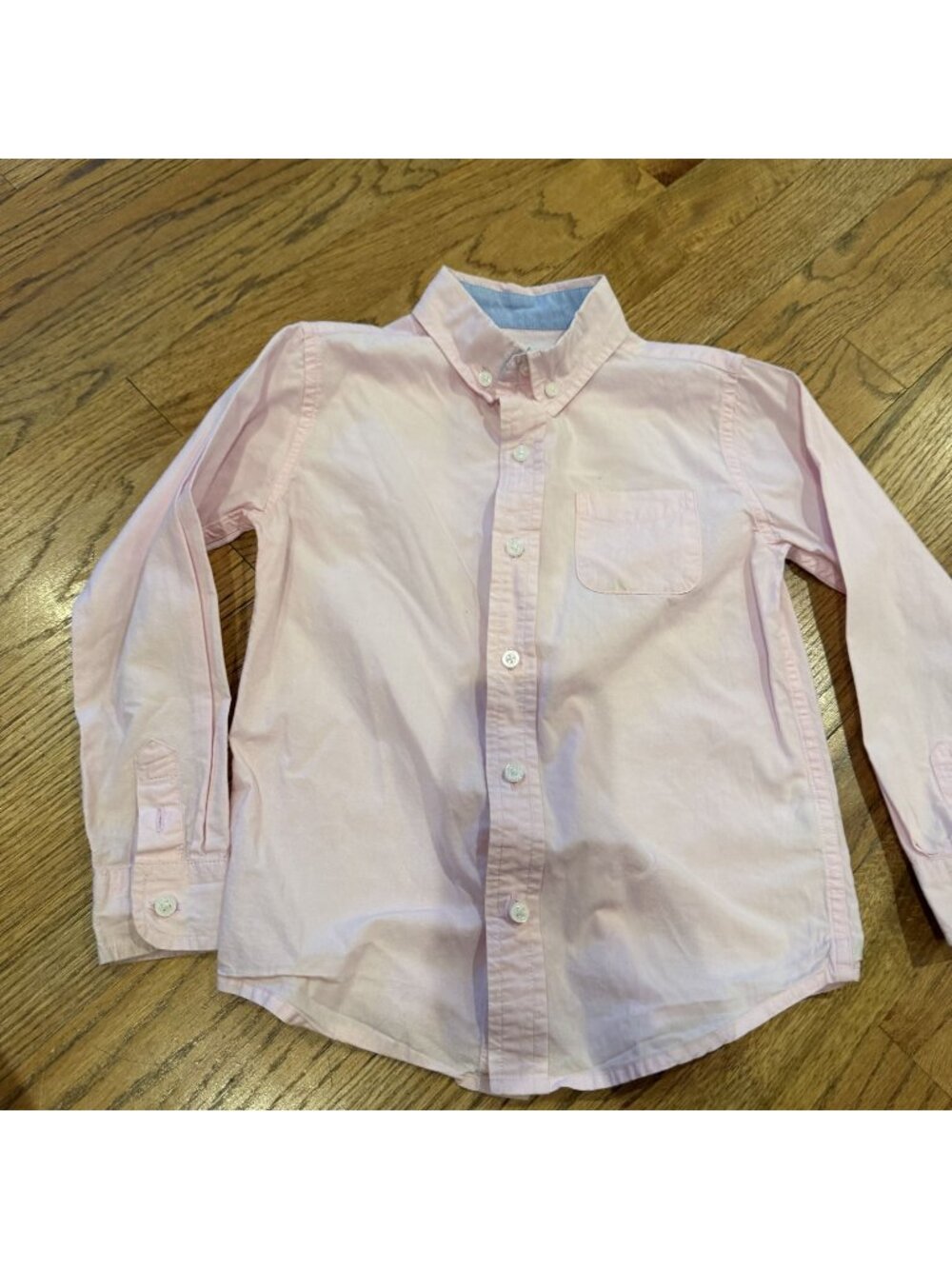 Janie and Jack boys SIze 5 LIght Pink Long Sleeve Button Shirt